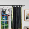 Black  Tab Top  Sheer Sari Curtain / Drape / Panel  - Pair