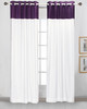 Signature White and Purple ring top velvet Curtain Panel - Piece