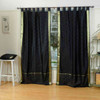 Black  Tab Top  Sheer Sari Curtain / Drape / Panel  - Piece