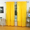 Yellow  Rod Pocket  Sheer Sari Curtain / Drape / Panel  - Piece