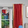 Maroon Rod Pocket  Sheer Sari Curtain / Drape / Panel  - Piece