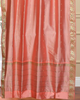 Peach pink Ring Top  Sheer Sari Curtain / Drape / Panel  - Piece