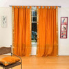 Mustard  Tab Top  Sheer Sari Curtain / Drape / Panel  - Pair