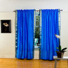 Enchanting Blue Rod Pocket  Sheer Sari Curtain / Drape / Panel  - Piece