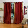 Rust  Tie Top  Sheer Sari Curtain / Drape / Panel  - Piece