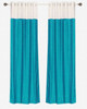 Signature Turquoise and white ring top velvet Curtain Panel - Piece