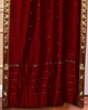 Maroon Ring Top  Sheer Sari Curtain / Drape / Panel  - Piece