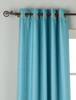 Turquoise Ring Top Matka Raw Silk Curtain / Drape / Panel - Piece