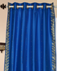 Enchanting Blue Ring Top  Sheer Sari Curtain / Drape / Panel  - Piece
