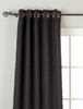 Black Ring Top Matka Raw Silk Curtain / Drape / Panel - Piece