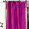 Violet Red  Tie Top  Sheer Sari Curtain / Drape / Panel  - Pair