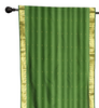 2 Boho Green Indian Sari Curtains Rod Pocket Window Panels Drapes