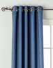 Blue Ring Top Matka Raw Silk Curtain / Drape / Panel - Piece