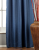 Blue Ring Top Matka Raw Silk Curtain / Drape / Panel - Piece