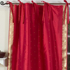 Fire Brick  Tie Top  Sheer Sari Curtain / Drape / Panel  - Pair