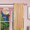 Gold  Rod Pocket  Sheer Sari Curtain / Drape / Panel  - Pair