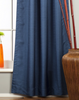 Blue Tab Top Matka Raw Silk Curtain / Drape / Panel - Piece