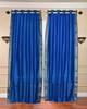 Blue Ring Top  Sheer Sari Curtain / Drape / Panel  - Piece