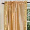 Gold  Rod Pocket  Sheer Sari Curtain / Drape / Panel  - Piece
