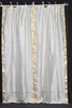Cream  Tie Top  Sheer Sari Curtain / Drape / Panel  - Pair