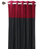 Signature Black and Burgundy ring top velvet Curtain Panel - Piece