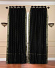 Black Ring Top  Sheer Sari Curtain / Drape / Panel  - Piece