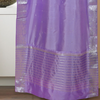 Lavender Rod Pocket  Sheer Sari Curtains w/ Silver Border-Pair