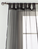 Black Tab Top Sheer Tissue Curtain / Drape / Panel - 84" - Piece