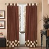 2 Eclectic Brown Indian Sari Curtains Tab Top Curtain drapes