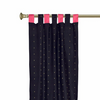 2 Eclectic Black Indian Sari Curtains Tab Top Curtain drapes