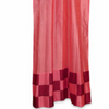2 Eclectic Peach Indian Check Sari Curtains Tab Top drapes