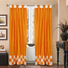2 Eclectic Orange Indian Check Sari Curtains Tab Top drapes