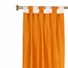 2 Eclectic Orange Indian Check Sari Curtains Tab Top drapes