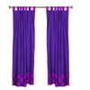 2 Eclectic Purple Indian Lavender Check Sari Curtains Tab Top drapes