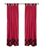 4 Pc Set of Indian Curtains - Boho Curtains for Bedroom - Sari Bohemian Curtains & Drapes for Living Room 84 Inch Length with 2 Panels, 2 Cushion Covers - Cute Door Closet Curtains