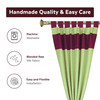 6 Pcs Olive Green Raw Silk Curtain ,Cushion Cover, Tieback Set