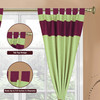 6 Pcs Olive Green Raw Silk Curtain ,Cushion Cover, Tieback Set