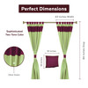 6 Pcs Olive Green Raw Silk Curtain ,Cushion Cover, Tieback Set