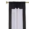 White with Black Rod Pocket Sheer Tissue Curtain / Drape / Panel-84"-Piece