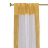 White with Golden Rod Pocket Sheer Tissue Curtain / Drape / Panel-84"-Piece