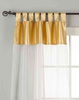 White with Gold Satin Tab Top Sheer Tissue  Curtain / Drape / Panel  - 84" - Piece
