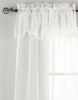 White Rod Pocket with attached Valance Sheer Tissue  Curtain / Drape / Panel  - 84" - Piece