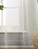 White Rod Pocket with attached Valance Sheer Tissue  Curtain / Drape / Panel  - 84" - Piece