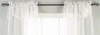 White Rod Pocket with attached Beaded Valance Sheer Tissue  Curtain / Drape / Panel  - 84" - Piece