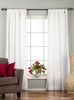 White Tab Top Velvet  Curtain / Drape / Panel  - 84" - Piece