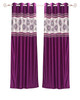 Wine Grommet Top Satin Curtain Panel with beaded hand design-43Wx84L-Piece