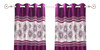 Wine Grommet Top Satin Curtain Panel with beaded hand design-43Wx84L-Piece