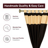 6 Pcs Black Gold Raw Silk Curtain,Cushion Cover,Tieback Set