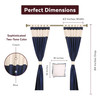 6 Pcs Blue Cream Raw Silk Curtain ,Cushion Cover, Tieback Set