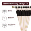 6 Pcs Cream Black Raw Silk Curtain,Cushion Cover,Tieback Set